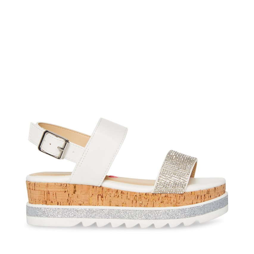 Sandalias de Plataforma Steve Madden Jtristaa Niños Blancas Plateadas | ES XQ6409